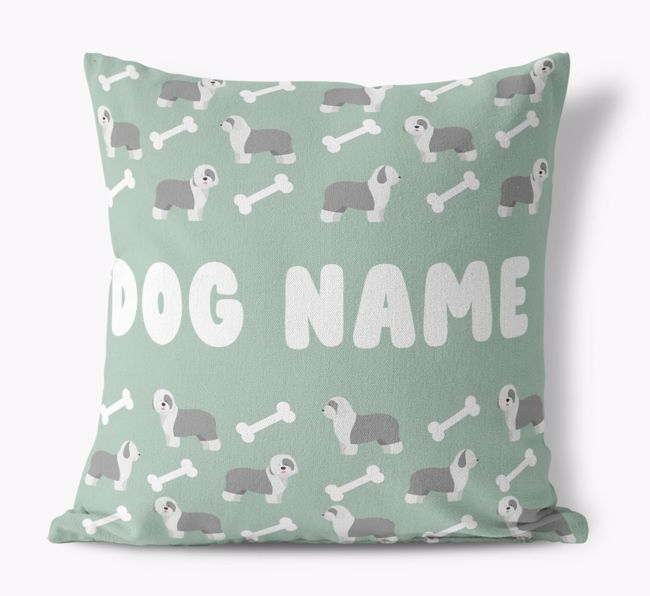 Bone Pattern: Personalized {breedFullName} Canvas Pillow